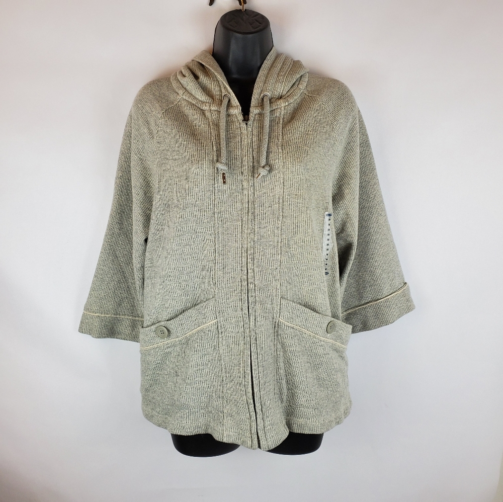Old Navy Hooded Zip Up Sweater Gray Medium